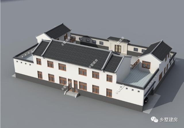 農村自建二層四合院別墅，需要多少錢？看完這套圖紙借錢都得建