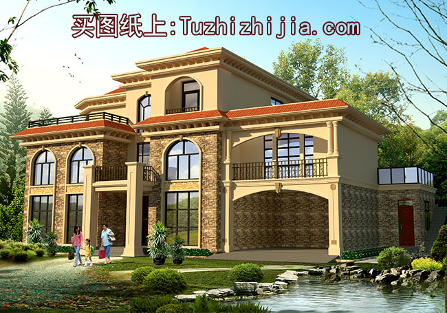 300平大戶型豪華三層別墅設計圖,帶總統套房