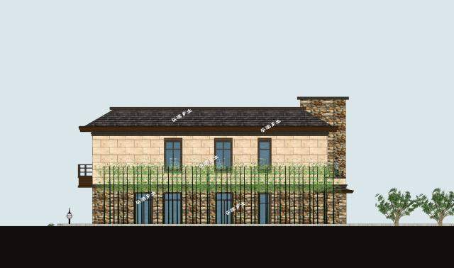 17x15米二層帶下沉式庭院新中式別墅全套圖紙分享！