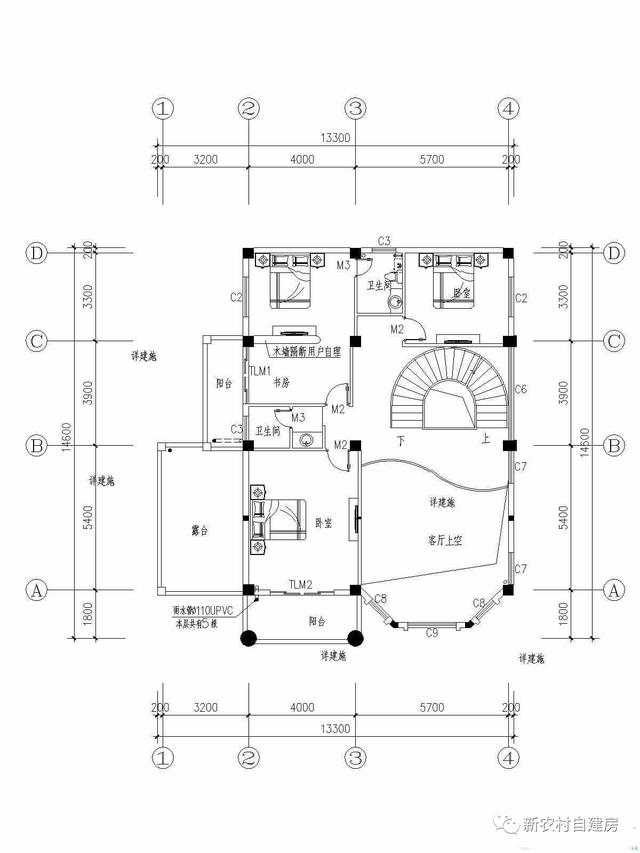 最經典的建房案例，只要35萬，帶旋轉樓梯和平面圖！