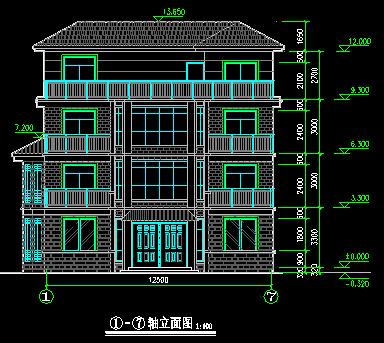 30萬建4層單家獨院式別墅！坡屋面形式鏤空欄桿以及八角窗運用！