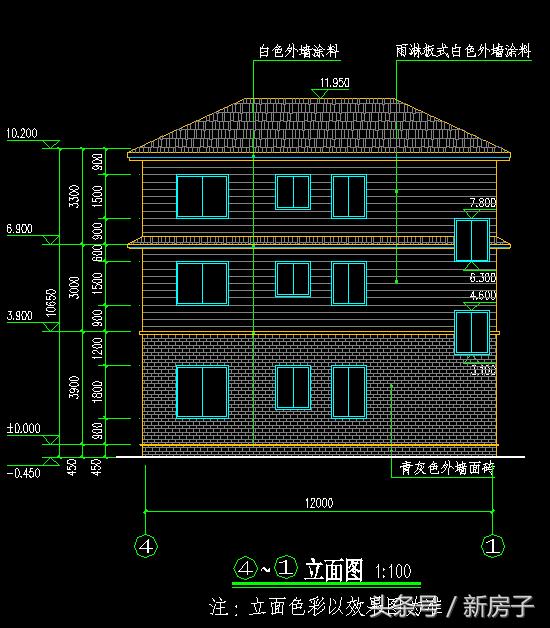 12.44×9.54三層別墅施工圖、效果圖！