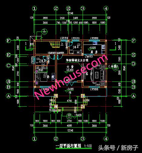 12.44×9.54三層別墅施工圖、效果圖！
