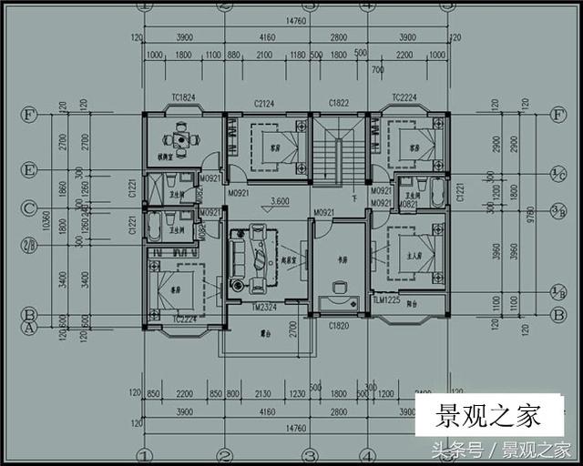 160平農村二層別墅設計施工圖紙（含效果圖）