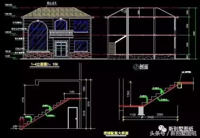 5套農(nóng)村實用小別墅戶型，二三層都有，附各套平面圖