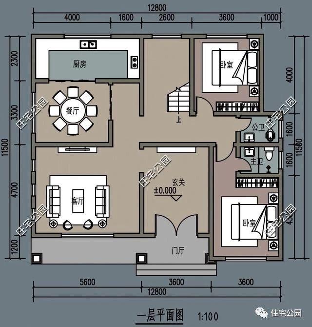 小戶型農村別墅設計圖，吧間露臺書房寵物間一應俱全，簡單大方