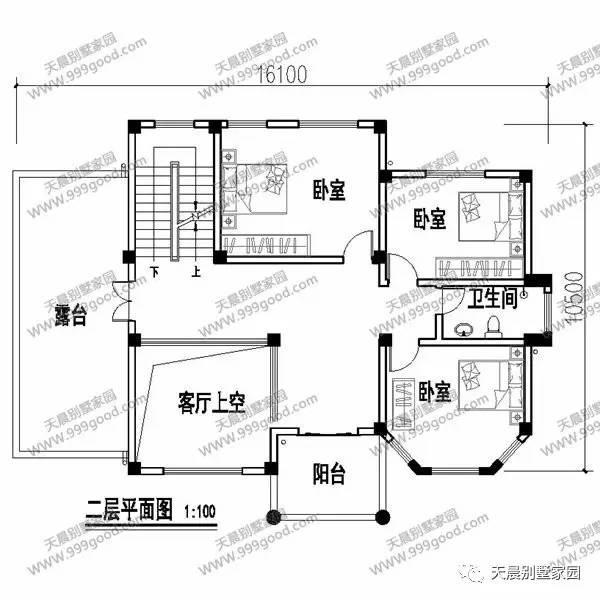 新農(nóng)村16.1X10.5米別墅設(shè)計(jì)圖，獨(dú)立車庫設(shè)計(jì)帶堂屋！