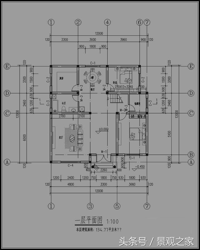 新農村三層自建房設計施工圖，農村別墅戶型圖