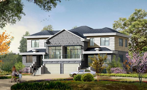 16套雙拼別墅合集，家有二胎這樣建別墅更實(shí)在哦