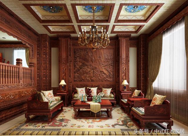 中式紅木家裝裝修豪宅別墅如夢回清朝
