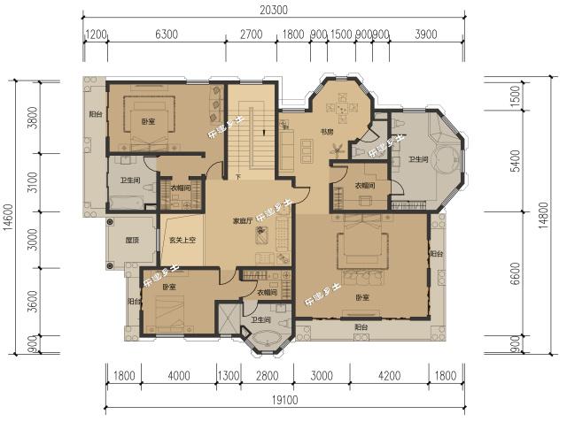 26x15米二層經典歐式鄉村大別墅設計