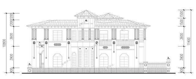 26x15米二層經典歐式鄉村大別墅設計