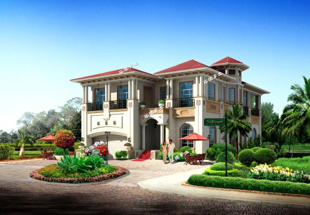 26x15米二層經典歐式鄉村大別墅設計