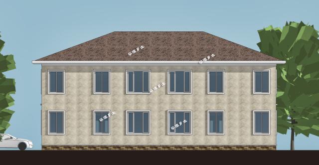 19.2x11.9米農村二層簡歐雙拼別墅，大露臺+車庫