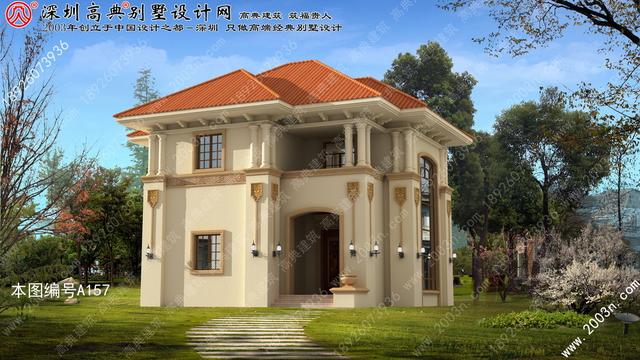 別墅外觀設計大全首層101平方米圖紙編號A157