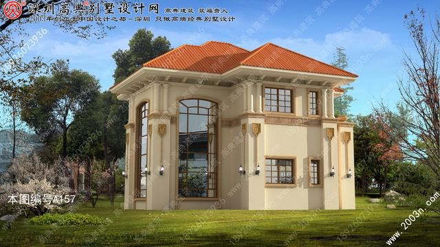 別墅外觀設計大全首層101平方米圖紙編號A157