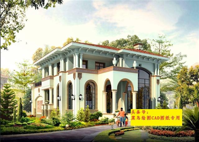 24萬(wàn)建2層別墅！歐式別墅八角亭外觀設(shè)計(jì)，帶玄關(guān)、陽(yáng)臺(tái)、露臺(tái)