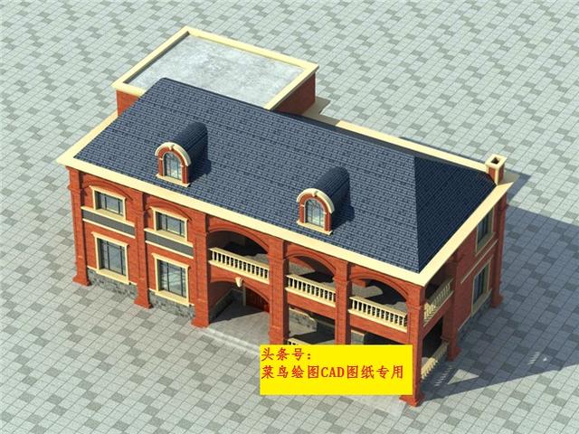 36萬建2層別墅！外觀造型美觀大方，帶連廊、中堂、室內停車庫