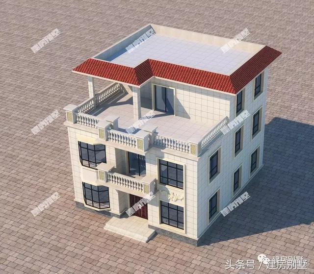 帶飄窗和大露臺的三層簡約別墅圖，這么好的房子讓你無可挑剔