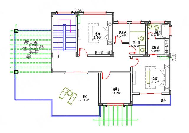 多功能別墅施工圖 全套45萬17×11三層2廳8室7衛帶多儲藏室套間多陽臺 夢想中的房子