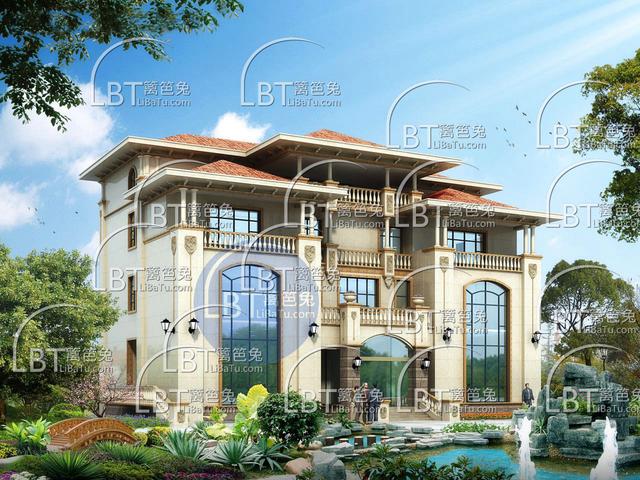 村長家的豪華歐式別墅，和鄰居家的土別墅真是沒法比！圖紙齊全！