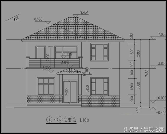 鄉(xiāng)村二層清新小別墅設(shè)計(jì)圖+效果圖