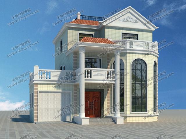 12X11.5米別墅設計圖，三層落地采光窗，歐式挑空設計！