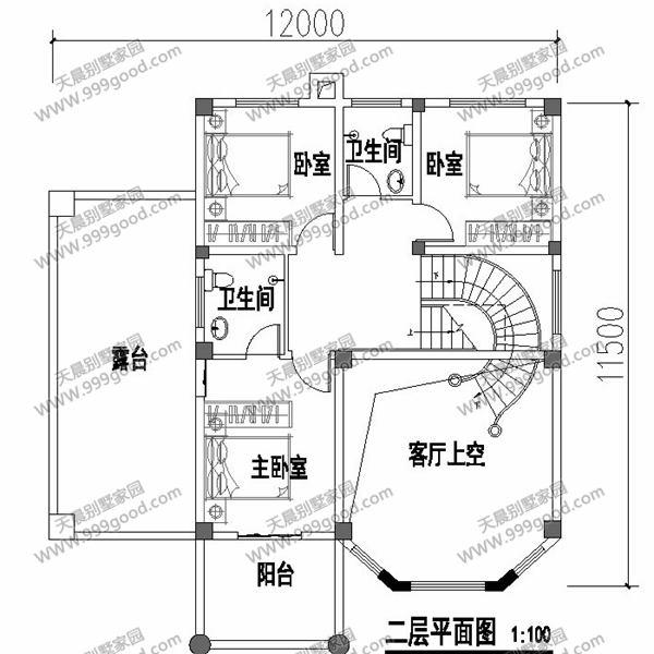 12X11.5米別墅設計圖，三層落地采光窗，歐式挑空設計！