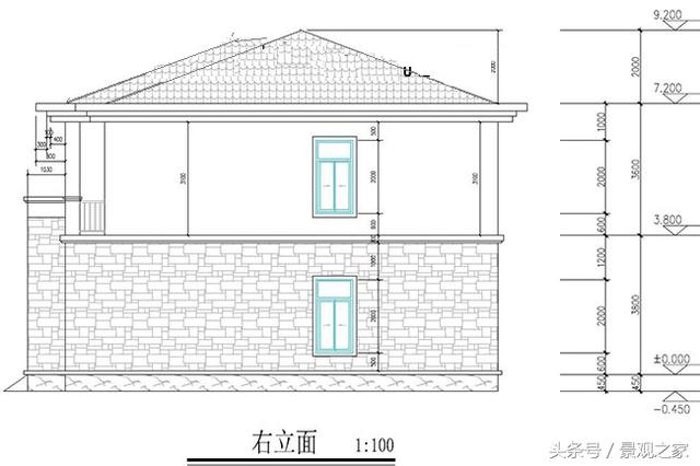鄉(xiāng)村二層別墅設(shè)計圖，含外觀效果圖