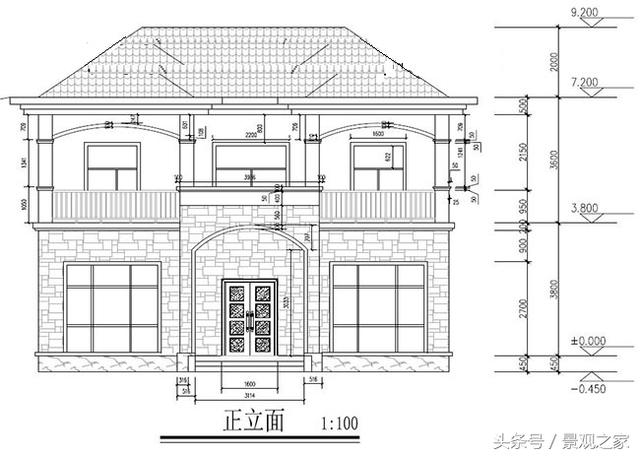 鄉(xiāng)村二層別墅設(shè)計圖，含外觀效果圖