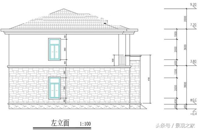 鄉(xiāng)村二層別墅設(shè)計圖，含外觀效果圖