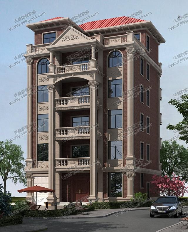 13X14.4米別墅設計圖，6層設計，農村自建房也能高大上！