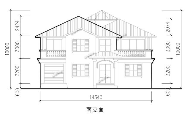 14.3x12.8米二層歐式別墅設計