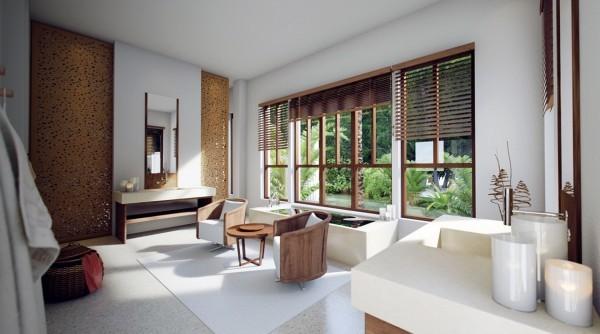 外國的浴室造在這種地方，太露了