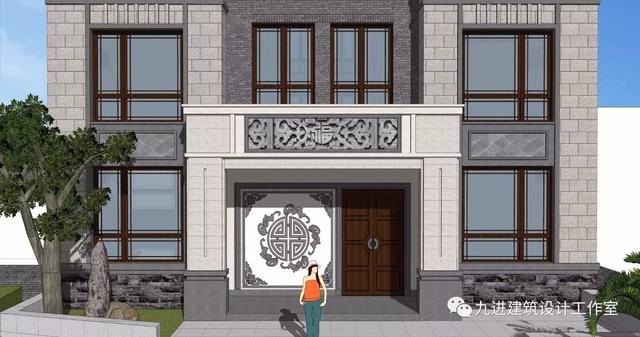 隱在山嶺川谷之中的徽式新民宅，雙大門高低層豪華休閑別墅