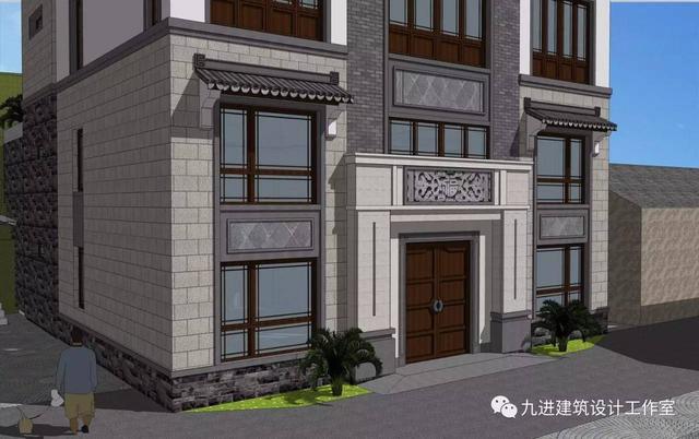 隱在山嶺川谷之中的徽式新民宅，雙大門高低層豪華休閑別墅