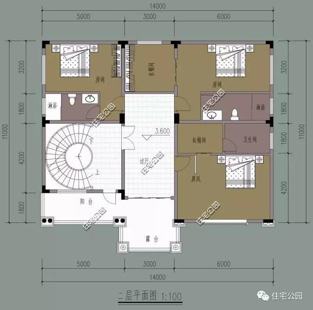 12X14米三層田園歐式別墅，旋轉樓梯帶大露臺，好看又實用！