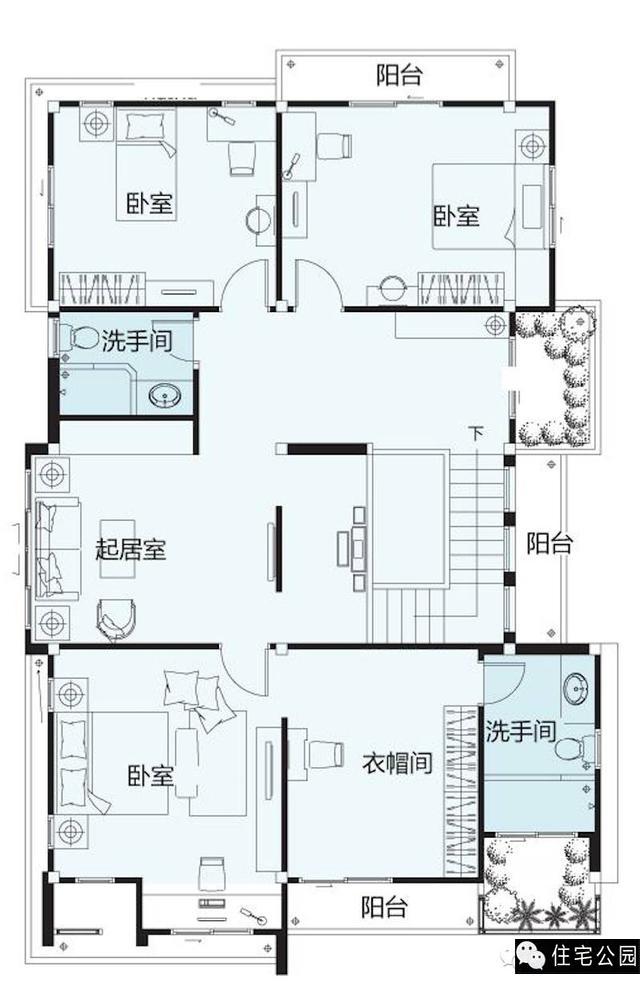 2層別墅戶型，5室2廳，雙車庫