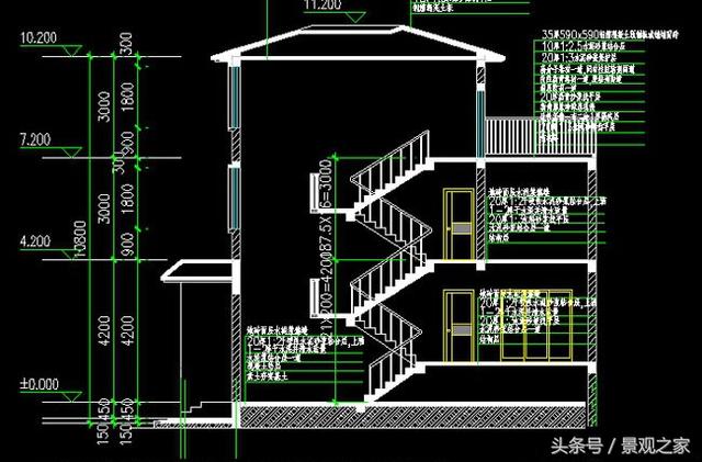 帶車庫三層房屋設(shè)計(jì)圖紙，新農(nóng)村自建房屋