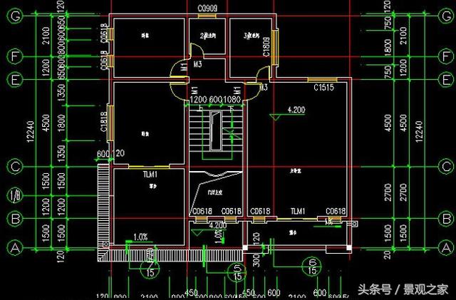 帶車庫三層房屋設(shè)計(jì)圖紙，新農(nóng)村自建房屋