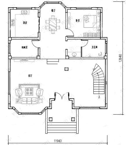 11.94×13.64豪華自建房，能建個(gè)這樣的房子人生圓滿了