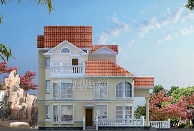 這三層優(yōu)雅小別墅一眼就愛上了，這造型建出來就成了村里一道風景