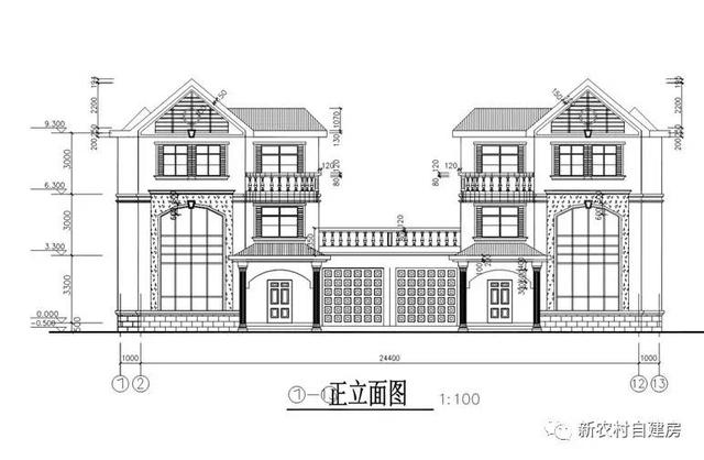 三層農村別墅設計圖，造價32萬，可獨棟雙拼自由組合