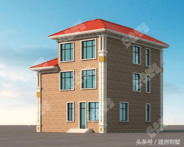 13米x9.8米三層農村自建別墅，農村歐式風正在興起