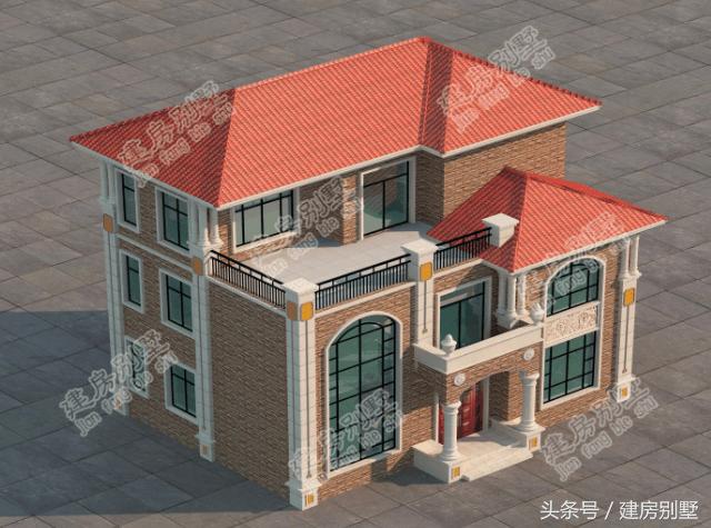 13米x9.8米三層農村自建別墅，農村歐式風正在興起