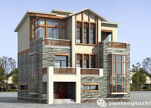 帶玻璃花房矮層車庫三層別墅圖紙10.2*11.1，功能齊全，主體造價30萬左右