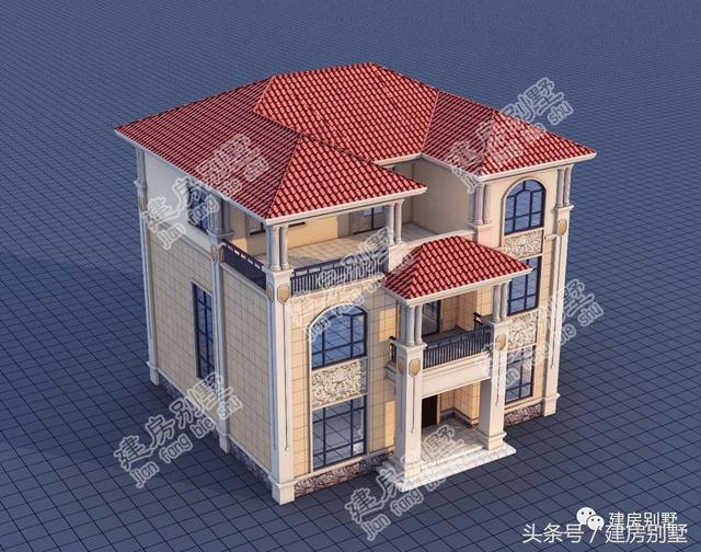 12.8×11.4米三層農村別墅，多少人盼了一輩子就為這套房