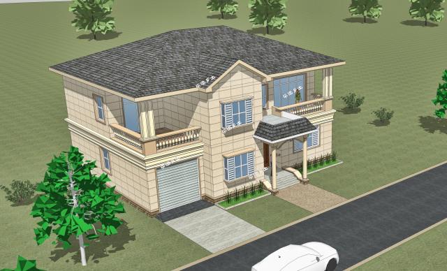 二層簡歐農村鄉間別墅設計，造型優雅，性價比高