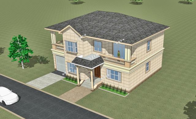 二層簡歐農村鄉間別墅設計，造型優雅，性價比高