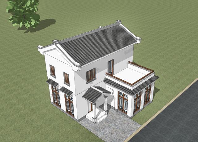 9.7x9米二層中式住宅，小巧不小氣